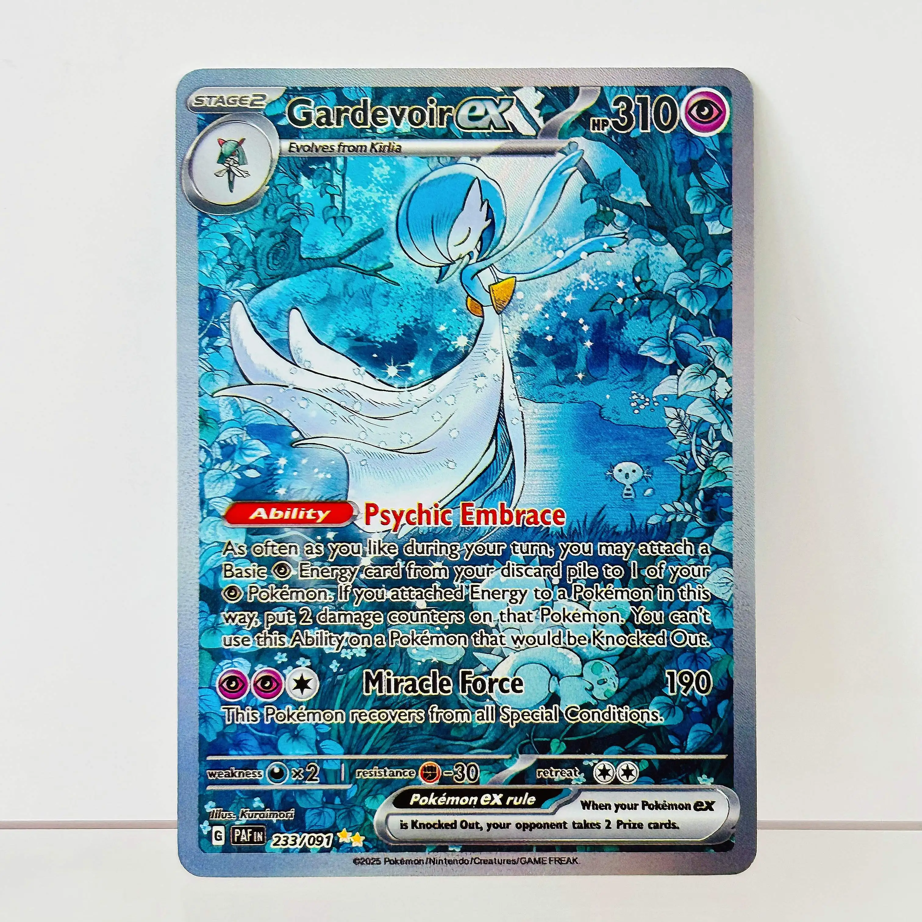 Gardevoir ex 233/091 English Version DIY Holographic Texture Card Collectible Grade Premium Anime Collection Card