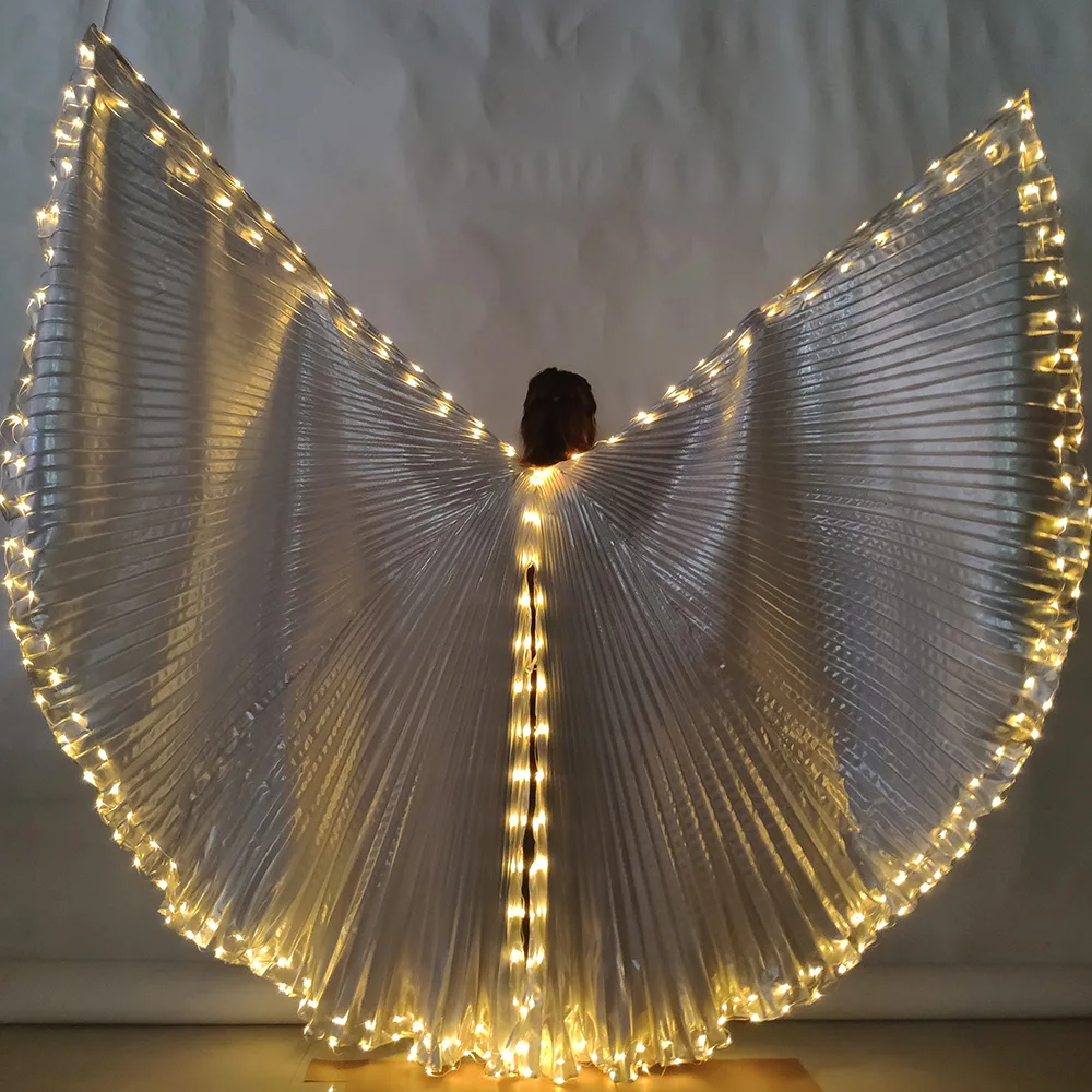 New LED luminous wings show props bar ballroom cabaret fluorescent dance gold wings silver split ends