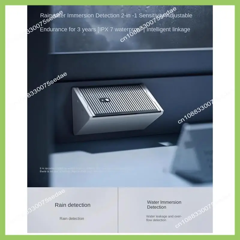 Y19A Water Leak Sensor Flood And Rain Detector IPX7 Waterproof 3 Sensitivity Settings For Home Security Works