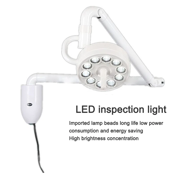 Portable & Wall Mounted Cold LED Surgical Exam Shadowless Lamp, Dental Implant Cosmetic Surgery Pet Examination Lighting