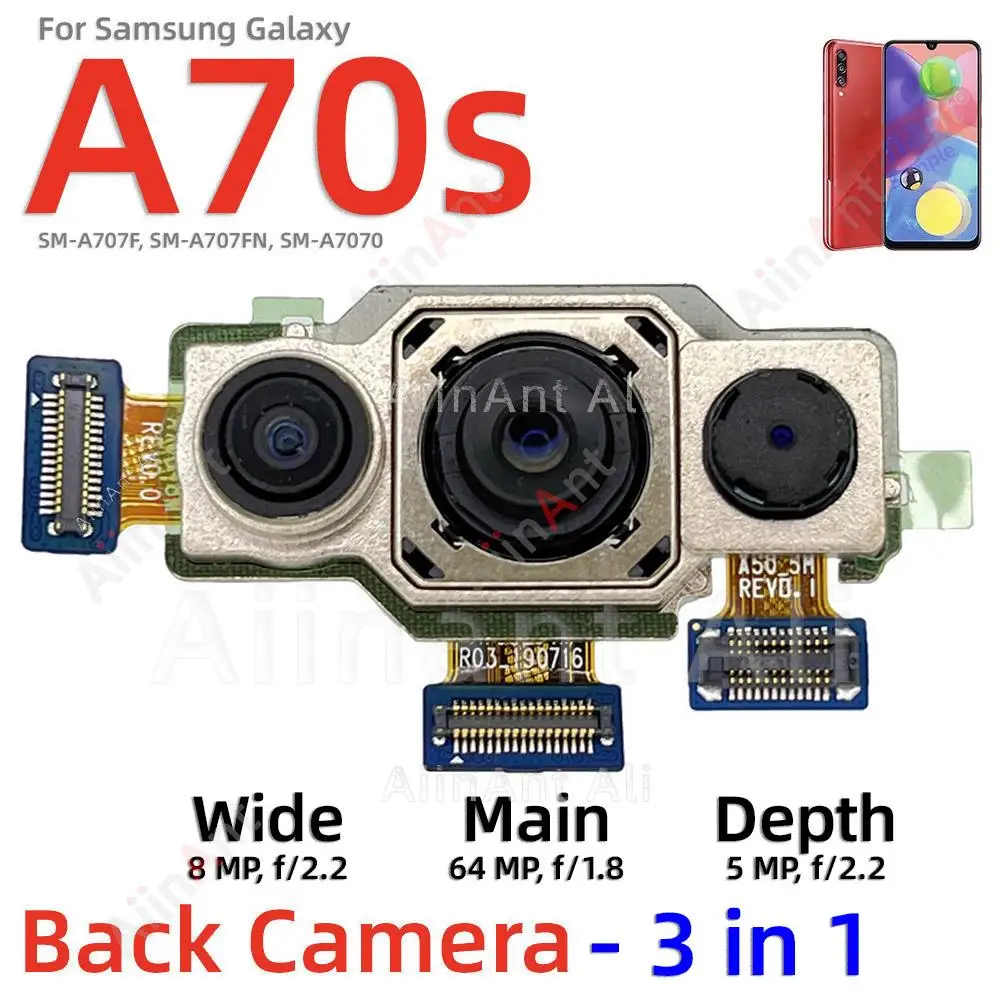 Aiinant Kleine Voorkant Selfie Terug Macro Diepte Brede Hoofd Achteruitrijcamera Flex Kabel Voor Samsung Galaxy A60 A70 A 70S A71 4G 5G