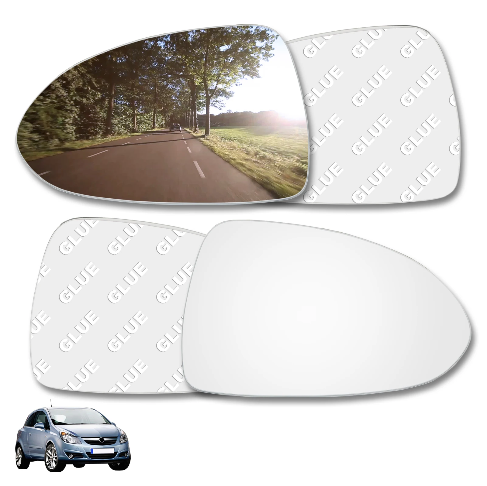 Left / Right Door Side Wing Mirror Glass Convex Rear View Rearview Stick On For Opel / Vauxhall Corsa D 2006-2014 E 2014-2019