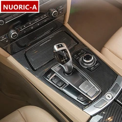 Carbon Fiber Color Center Console Gear Shift Panel Decoration Cover Trim For BMW 7 Series F01 F02 2009-2015 LHD Car Styling