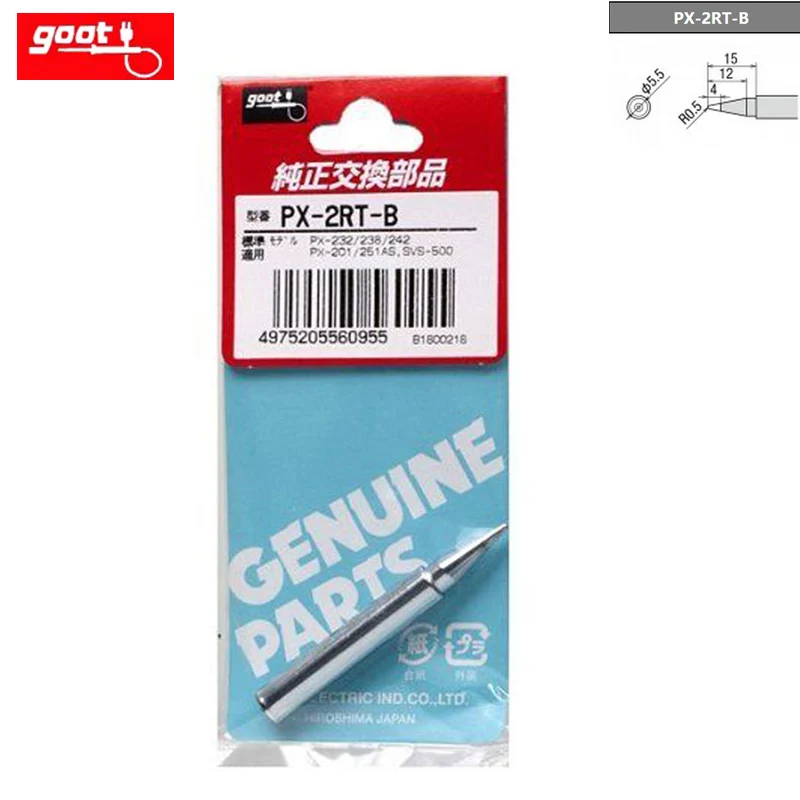 Original Japan GOOT PX-2RT Welding Tips For PX-201 PX-232 PX-238 PX-242 PX-336 SVS-500 Soldering iron Replacement Solder Parts