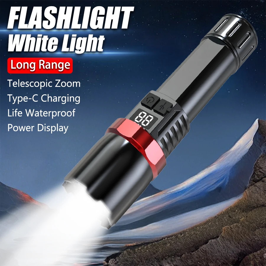 

F5 USB Rechargeable Torch Powerful Lantern Super Bright LED Flashlight Portable Lighting Outdoor Camping Fishing Running Light