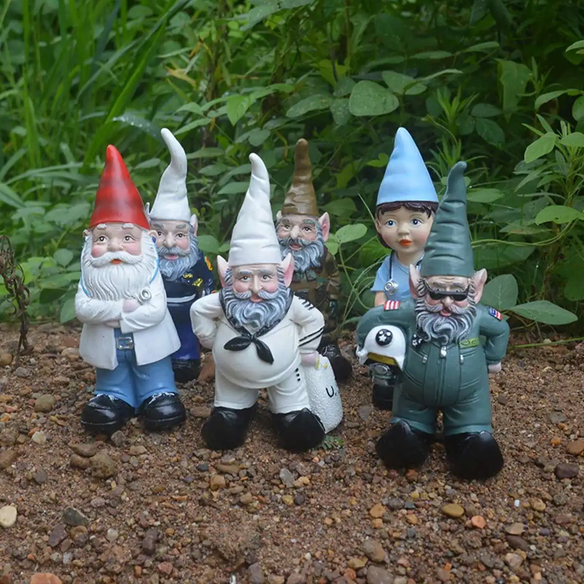 

New Creative Dwarf Elf Dwarf Doctor Nurse Pilot Resin Crafts Garden Decoration