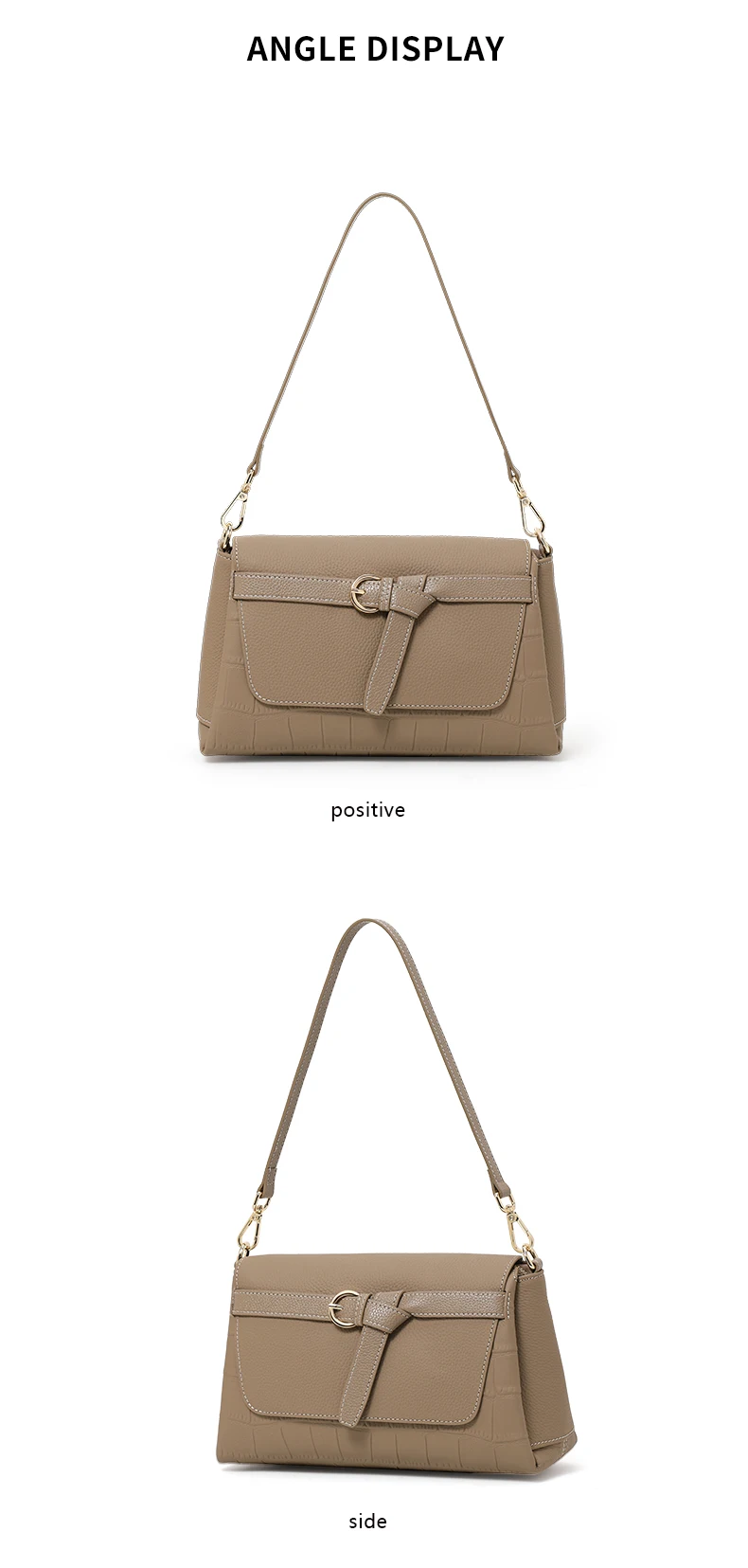 2026 Hochwertige Achseltasche Neues Modell aus erstklassigem Rindsleder Elegante Umhängetasche für den Nischenmarkt – Detail 8