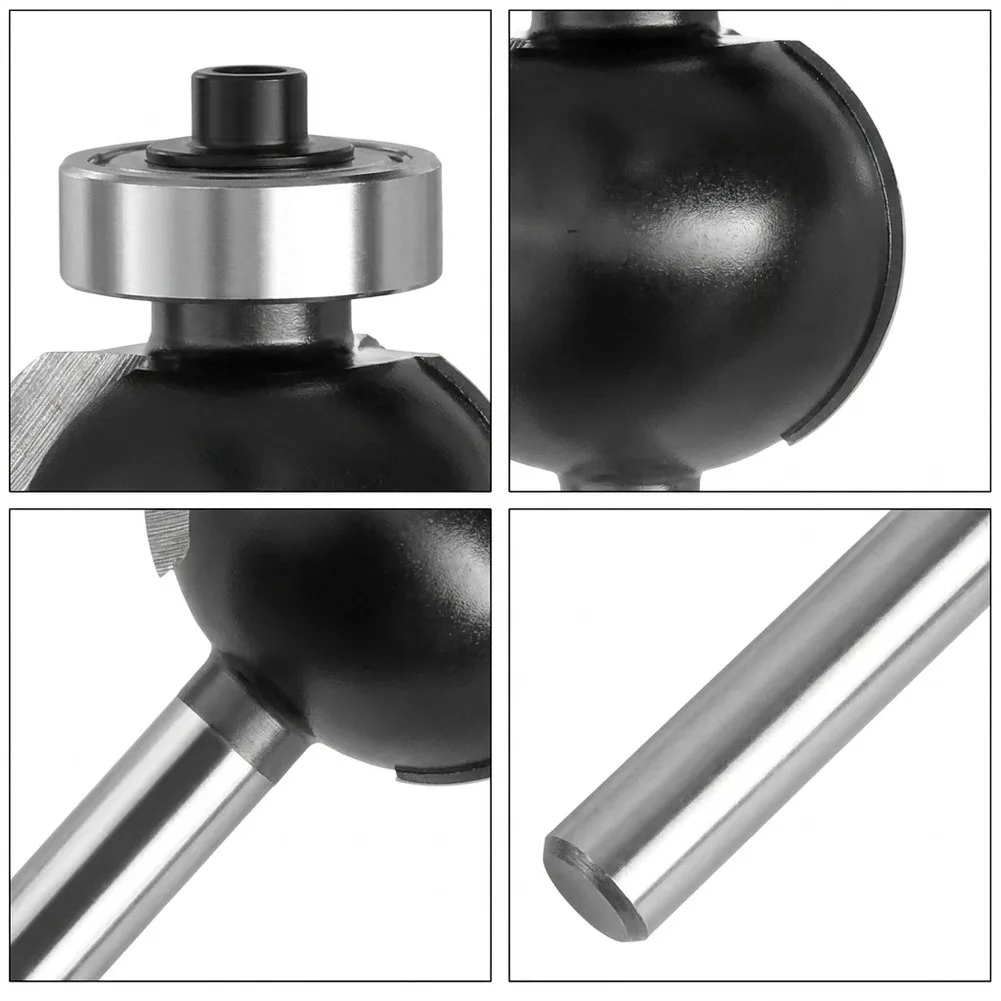 Furniture Decorative Bits Roundover Router Bit Set For Intricate Edge Profiles Silver Soldered Construction 1 4xR3 16