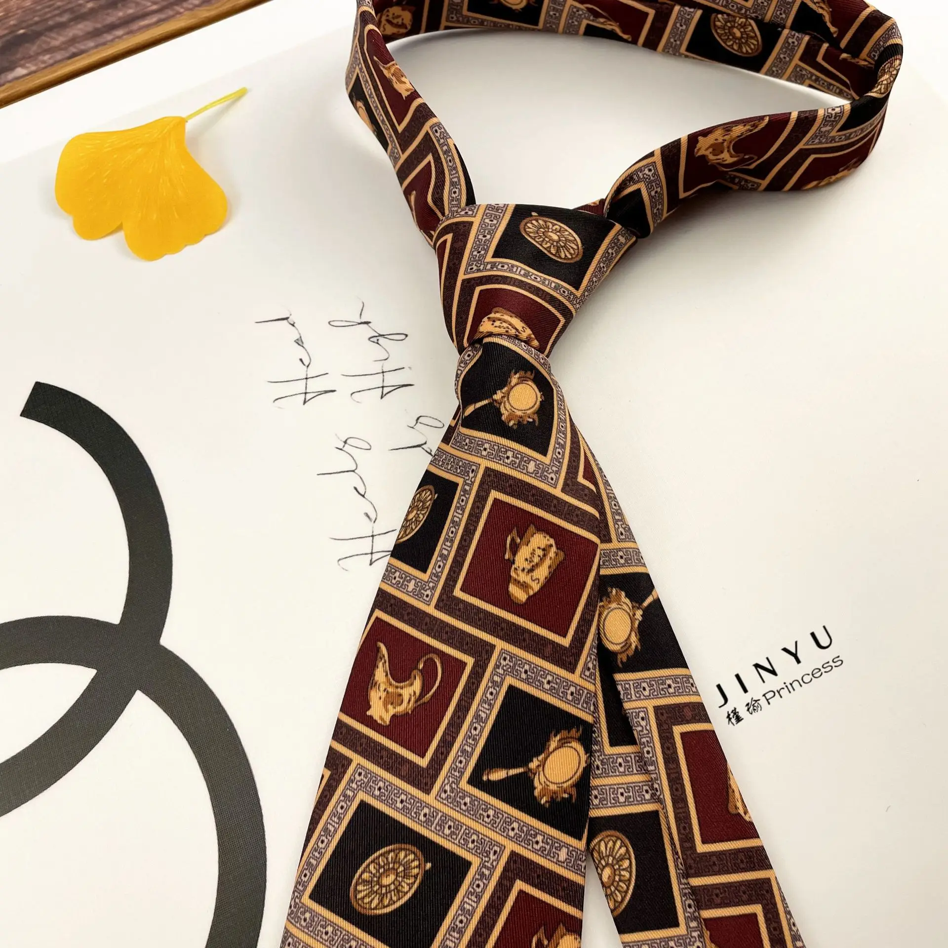 Retro Casual Oil Painting Tie For Men, Retro Style 9cm Wide American Print Suit Accessories For Men Fit Wedding Workplace