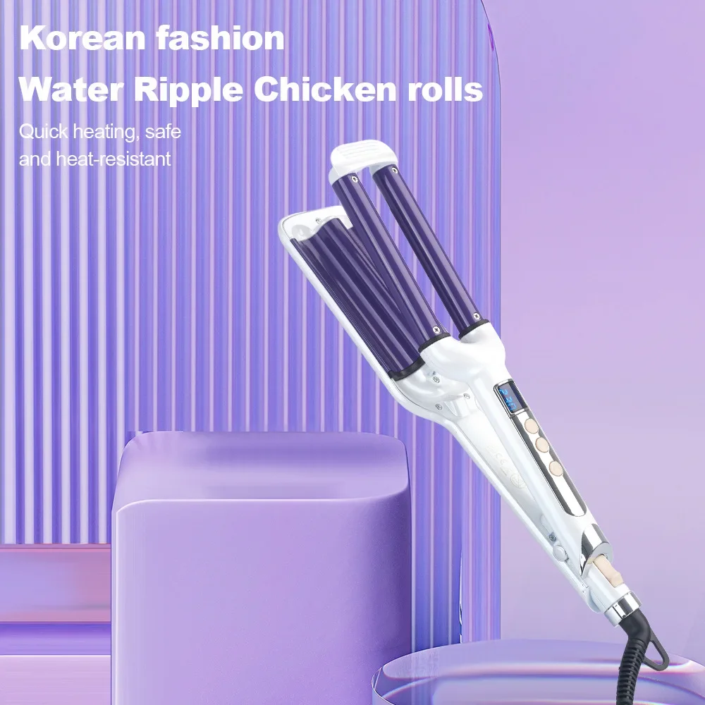 Best Seller Three-tube Electric Curling Iron Water Ripple Tempering Egg Roll, Curling Iron Perm Hairdressing Curler