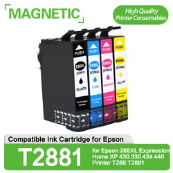 Magnetic T2881 T2882 T2883 T2884 Compatible ink cartridges for Epson 288XL Expression Home XP 430 330 434 440 Printer T288 T2881