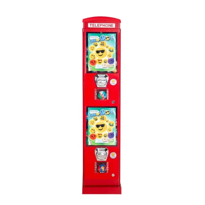 Double-layer candy chewing gum vending machine, capacity 300-600 pieces, size 28x28x130cm, coin-operated, 10 colors