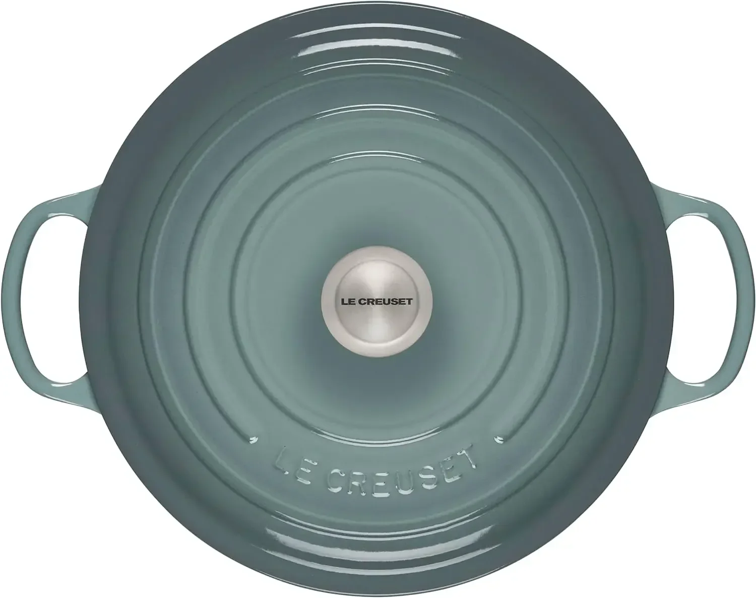 FREE SHIPPING.Le Creuset Enameled Cast Iron Round Wide Dutch Oven, 6.75 qt., Sea Salt