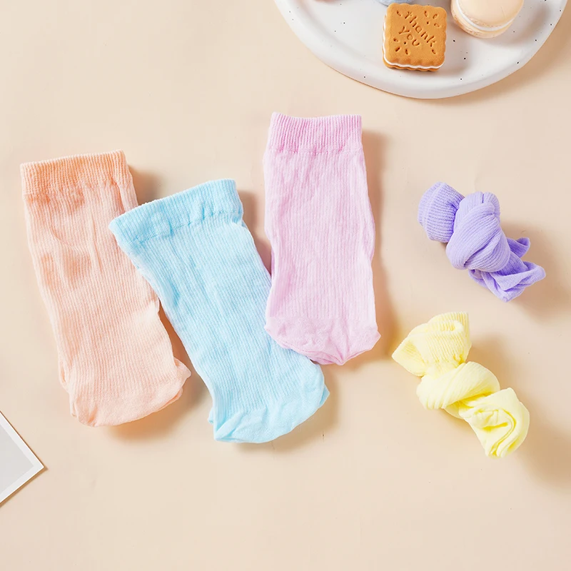 School-Age Children's Short Tube Super Elastic Soft And Comfortable Candy Color Socks Kids Breathable Casual Ankle Socks