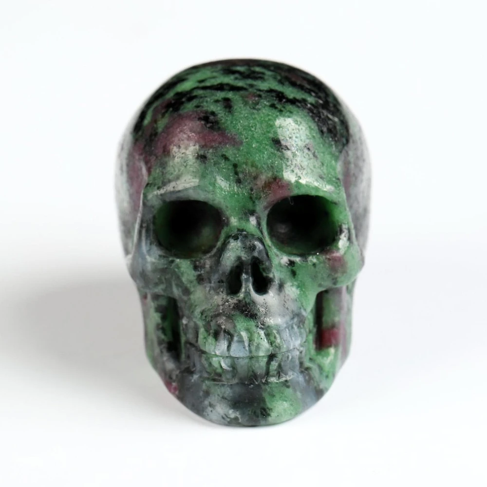 Natural Epidote Zoisite Skull Statue Ideal for Functional Decoration Home Decor Craft Collectibles Halloween Gift