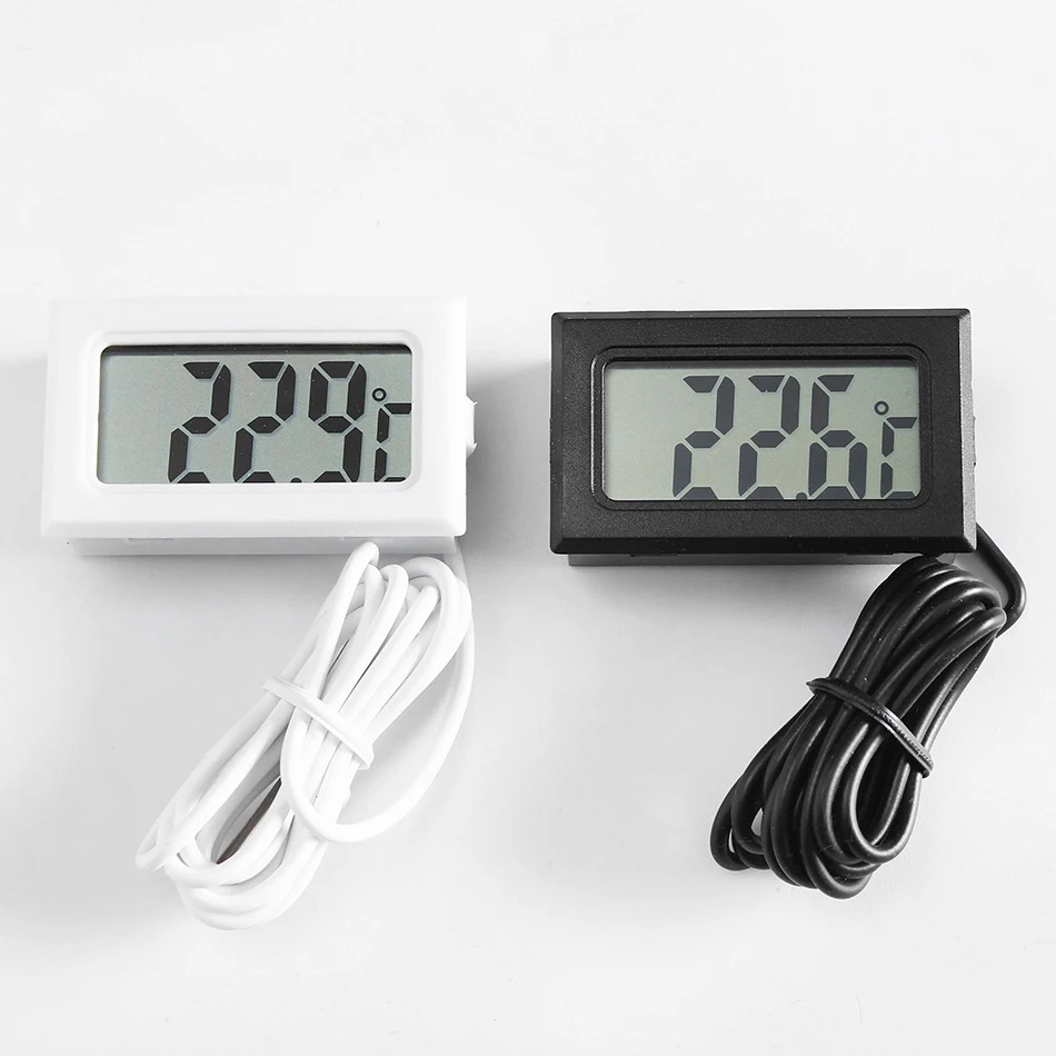 Aquarium Fish Tank Home Fridge Thermometer Mini Digital LCD Thermometer With Probe Indoor Convenient Temperature Sensor