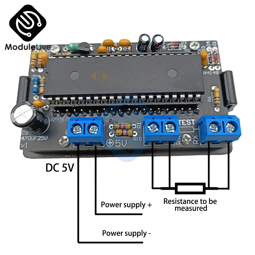 ICL7107 Digital Ammeter Kit DIY Module DC 5V 35mA DIY Kits Amp Current Meter Digital Low Resistance Tester DIY Electronic Kits