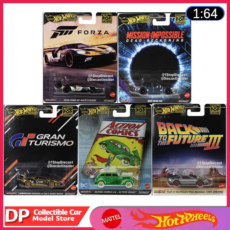 

New Hot Wheels 2025 Pop Culture Premium L Case Ford GT M5 Lamborghini 1:64 Scale Die-Cast Vehicle Model Cars