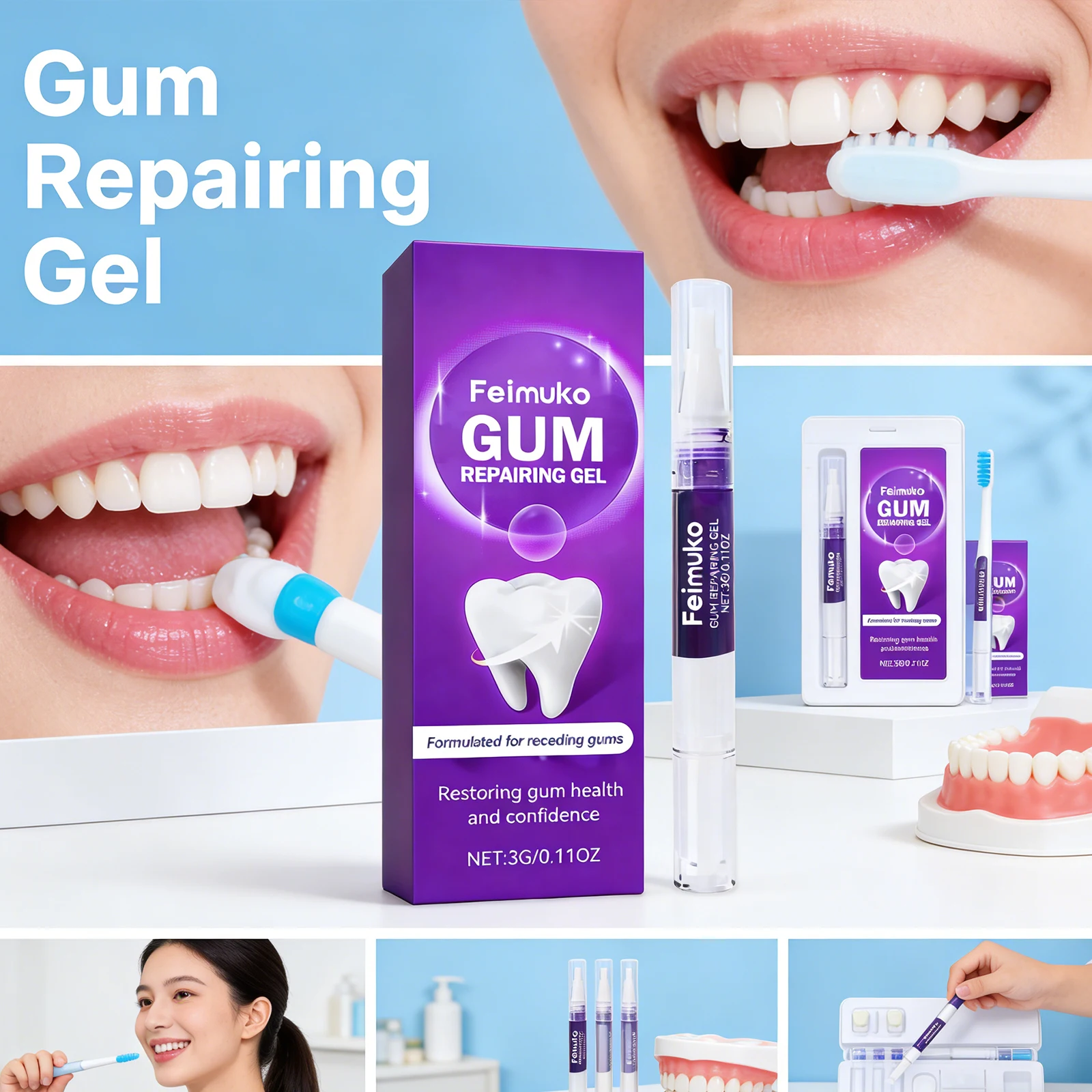 Oral Gum Soothing Gel Daily Gum Care Moisturizing Anti Cavity Tooth Protection for Comfortable Confident Smile Oral Health Care