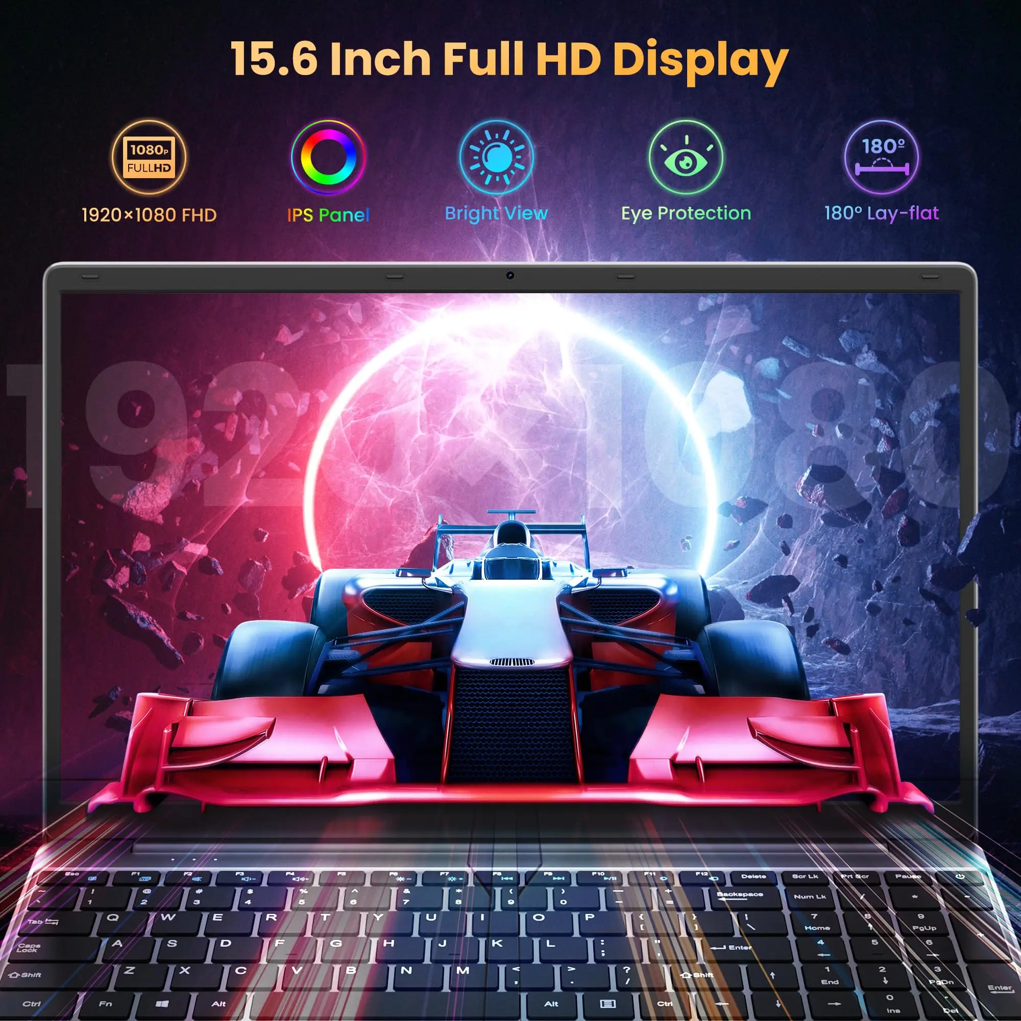 Portátil Jumper con pantalla FHD de 15,6 pulgadas, 16 GB de RAM, SSD de 512 GB (con capacidad de expansión de 512 GB mediante tarjeta TF), procesador 6500Y (hasta 3,4 GHz), portátil ligero para uso empresarial y estudiantil, 2 altavoces estéreo, puerto tipo C, USB 3.0, teclado numérico.