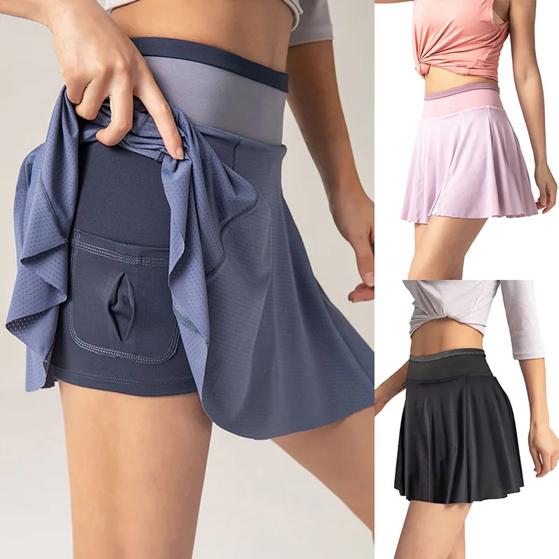 2022 New Sports And Fitness Shorts Women\'s Anti-Exposure Outdoor Quick Drying Culottes Running Breathable Gym Short Skirt Skirt