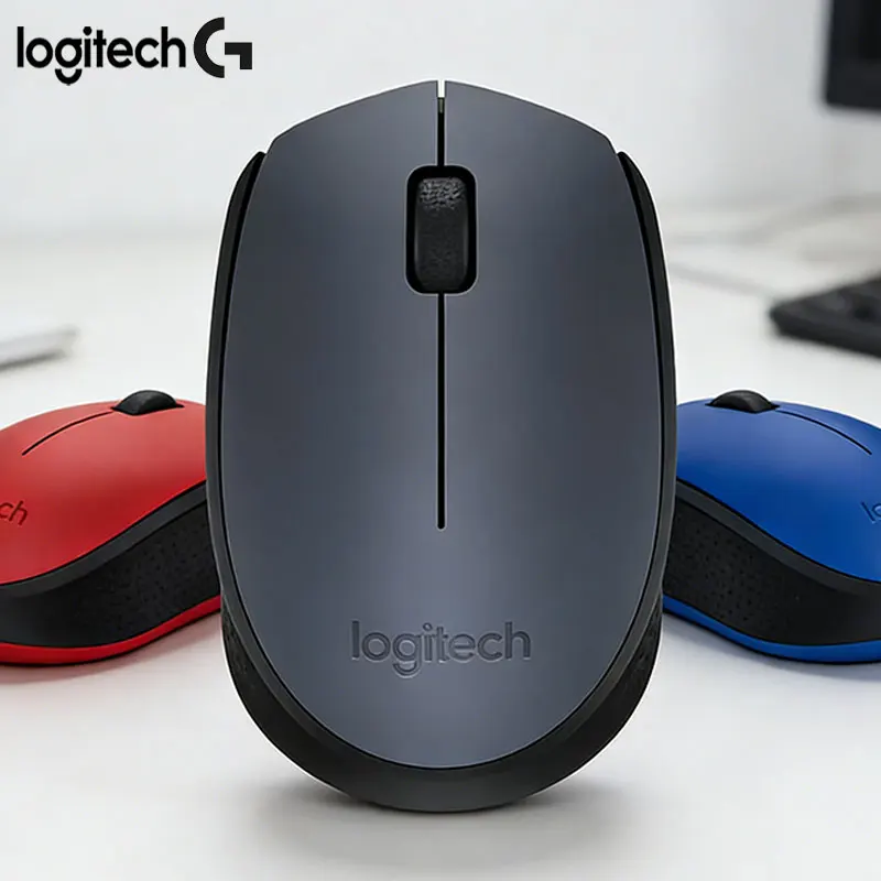 Ratón de oficina Logitech M170 de larga duración, con ahorro de energía y batería de larga duración. Diseño elegante y estilizado con un agarre cómodo.