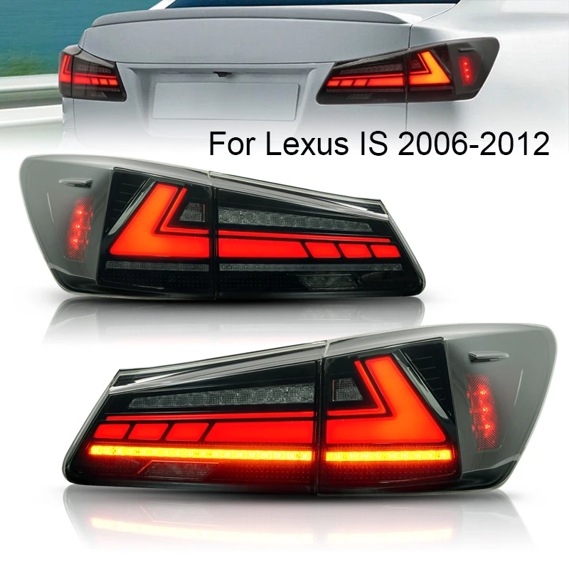 Tail Lights Assembly For Lexus IS250/IS350 2006-2012 TailLamp LED with DRL+Reverse+Brake Red/Clear/Smoked Lens CED Reverse Light