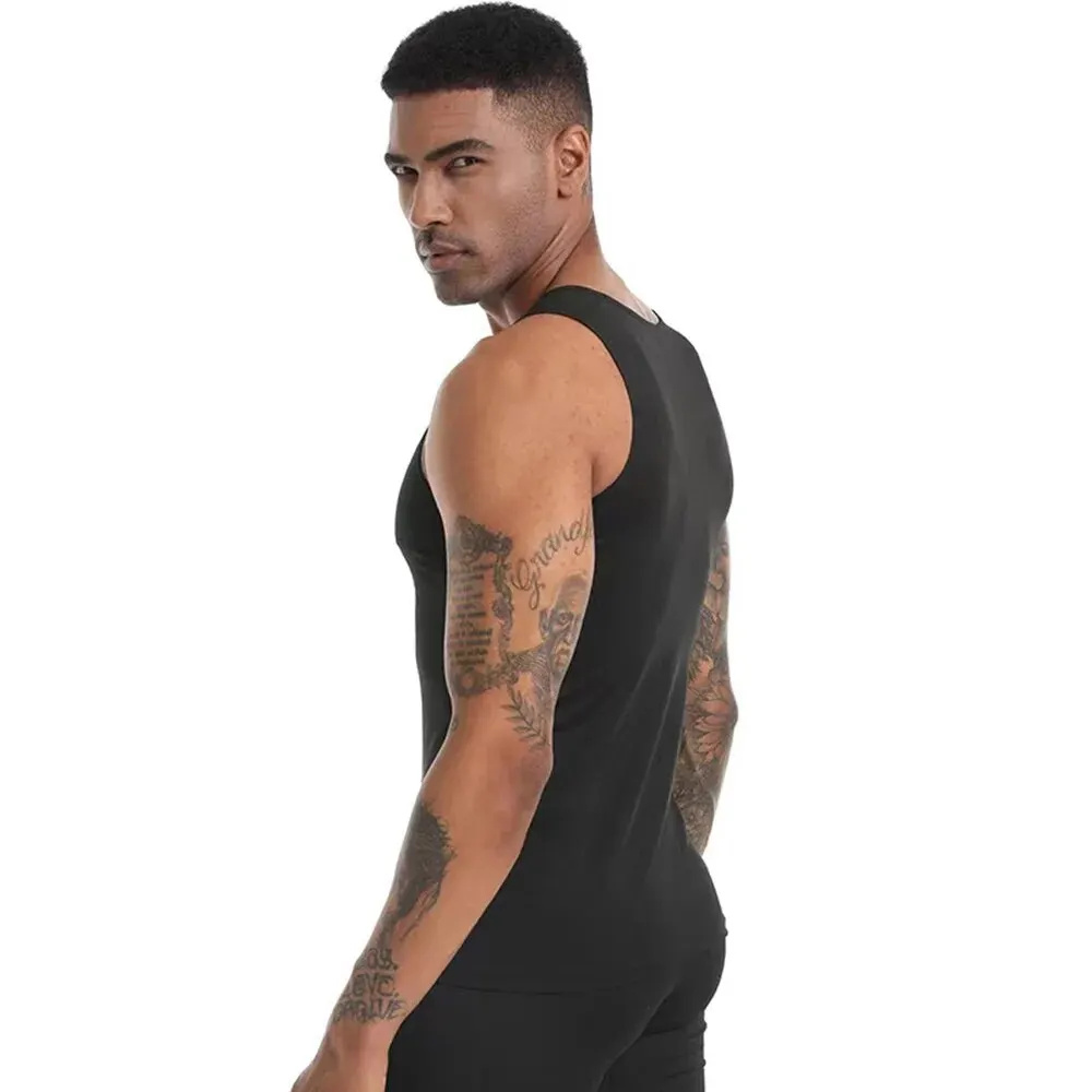 Gym Shirts for Men Sleeveless Tank Tops Workout Absorbent Quick-drying Compression Slimming Shapewear Men\'s Undershirt