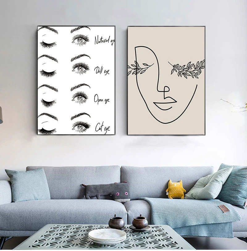 Makeup Art Modern Eyelash Extensions Fashion Canvas Painting Wall Art Nordic Poster Print for Beauty Salon Girls Gift
