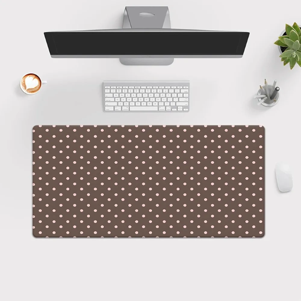 

Timeless Brown Pink Polka Dot Desk Mat Perfect Gift for Women