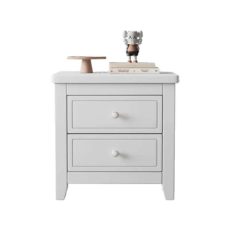 All solid wood new American bedside table paint process bedroom storage bedside locker children's white suit