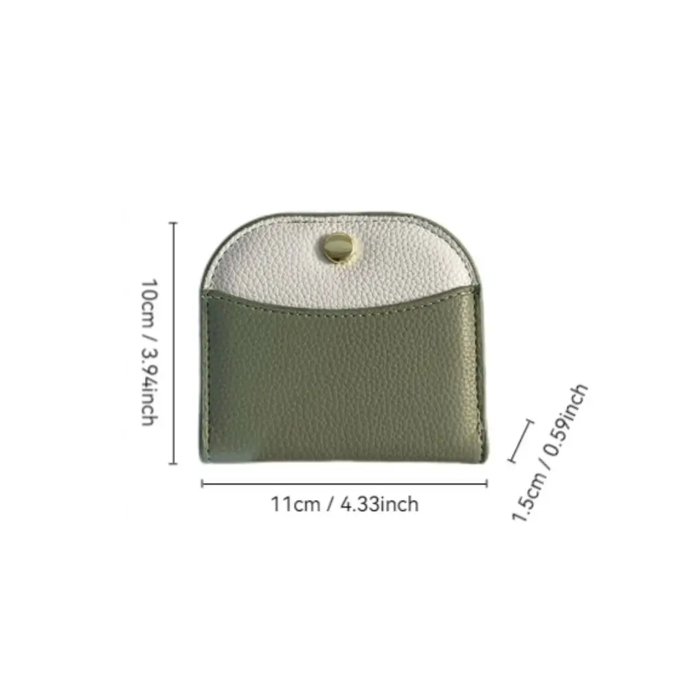 New Ultra-thin Wallet PU Leather Solid Color Credit Card Holder Large Capacity Portable Money Bag