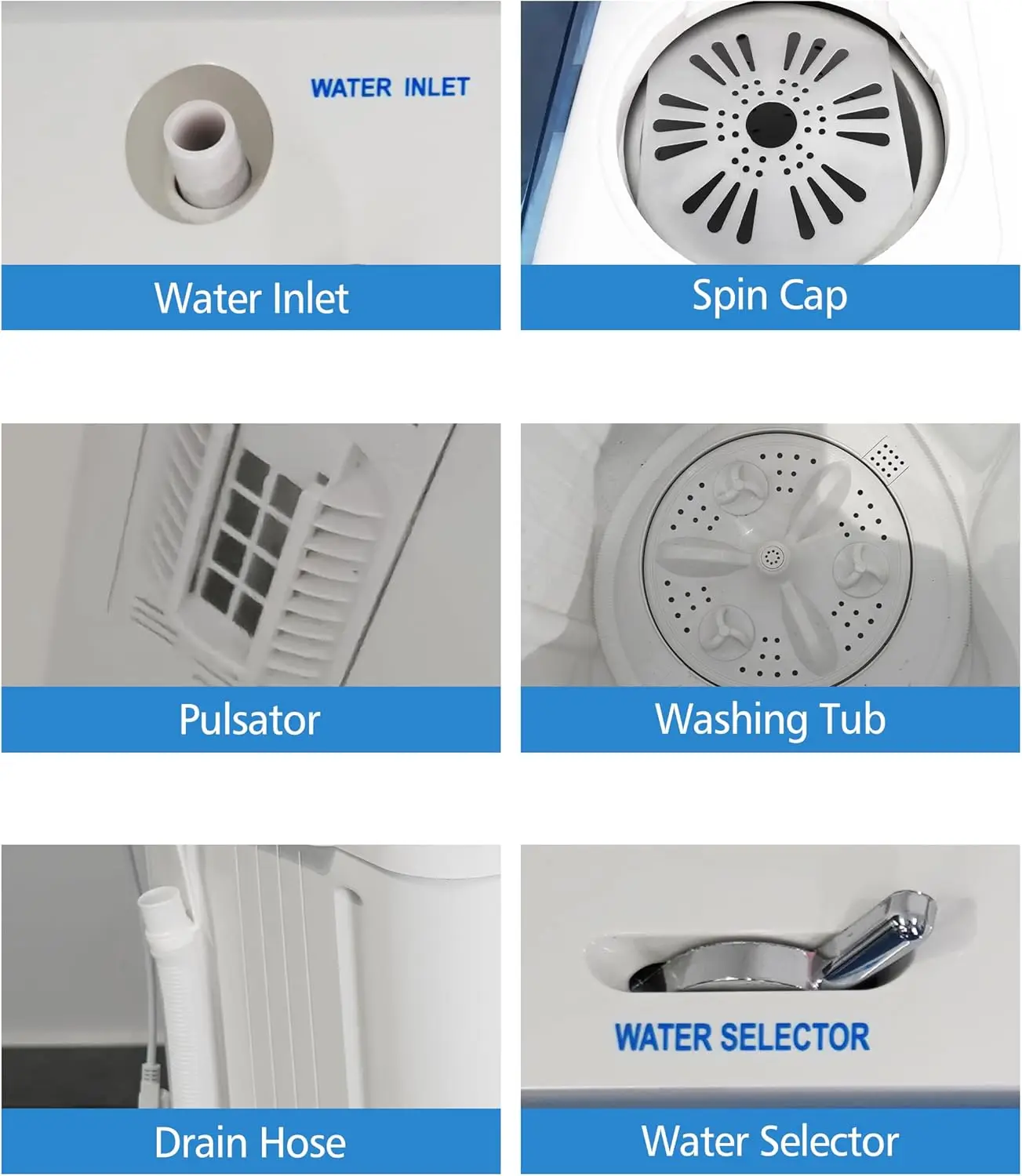 Portable Semi-Automatic Twin Tub Washing Machine - 28Lbs Capacity for Apartments, RVs 18Lbs Washer, 10Lbs Spinner