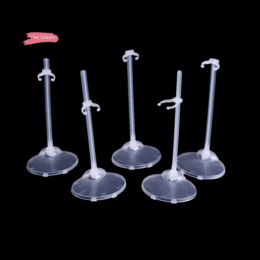 5個のプラスチック製人形スタンド ディスプレイホルダー コレクタブルフィギュア用の必須アクセサリー - 人形用の非調整可能なサポート