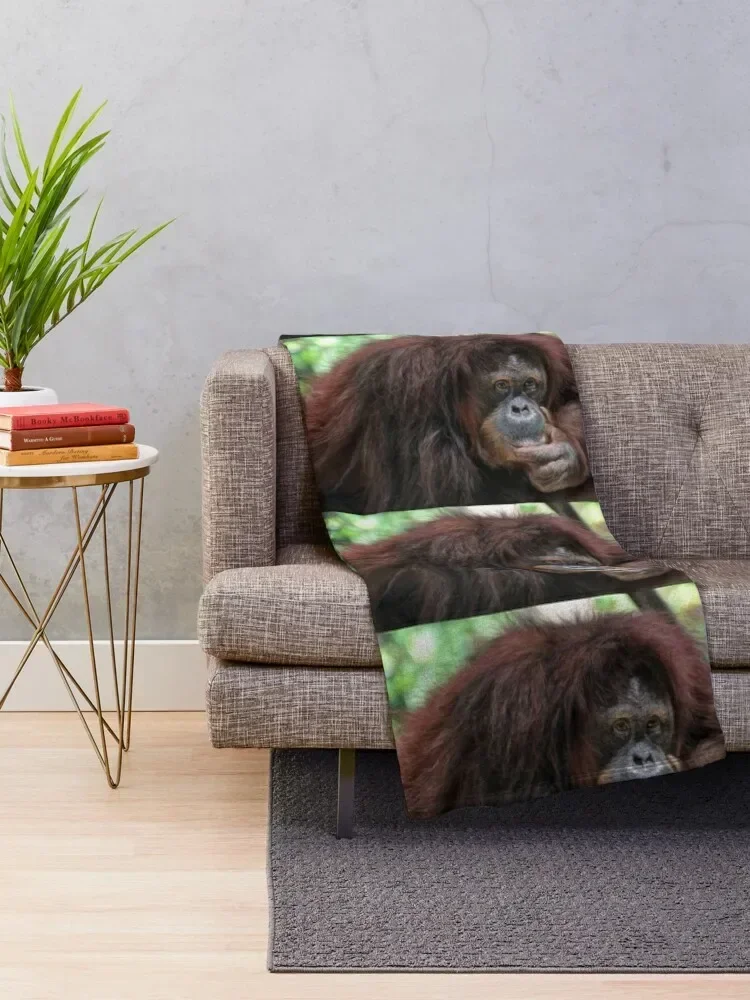 The Orangutan Throw Blanket Winter beds Plaid manga Comforter Blankets