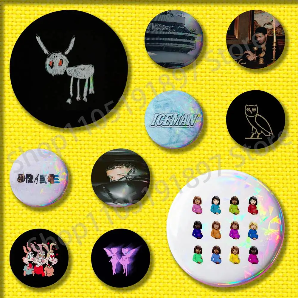 

D-Drake Iceman Take Care Views OWL Badges 25mm 75mm 44mm 58mm 32mm Round Pin Brooch Adornment Backpack Souvenir Cosplay Gift