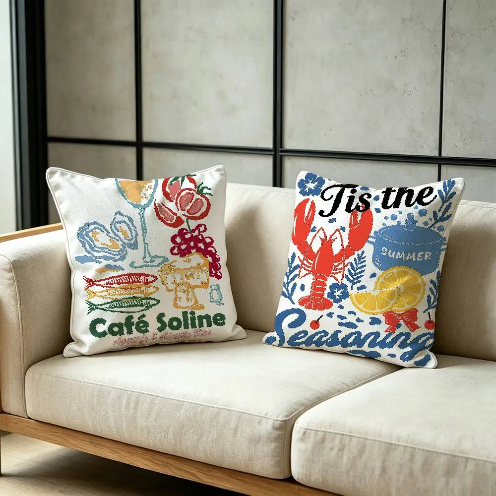 Fashion Food Throw Pillow Cover Neutral Decor Cushion Cover Soft Sofa Couch Bed Home Decor Pillow Case