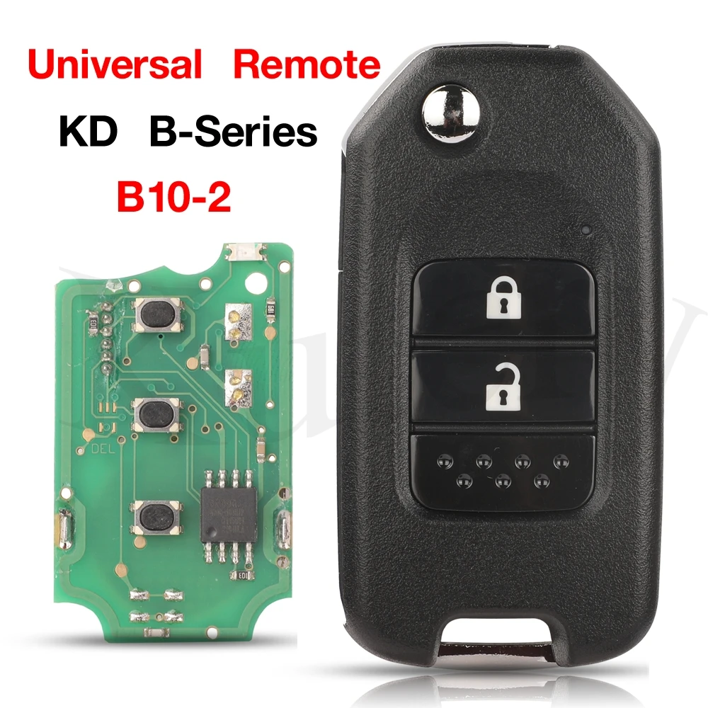 

jingyuqin 2 Button KEYDIY B10-2 Universal Remote Control Key B-Series for Honda Style For KD900 KD900+ URG200 KD-X2