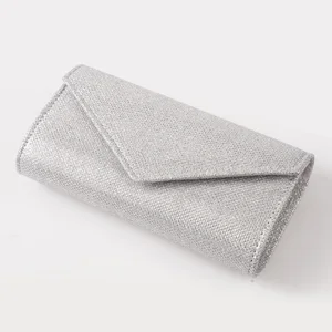 Nachttasche mit weiblicher Glitzerumgebung, weibliche Umhängetaschen, lang silberne Silberbeutel, Frauenhochzeitskrallen, Mini -Tasche, Nachttasche 8 Haupt Silber Silberverkauf - №1