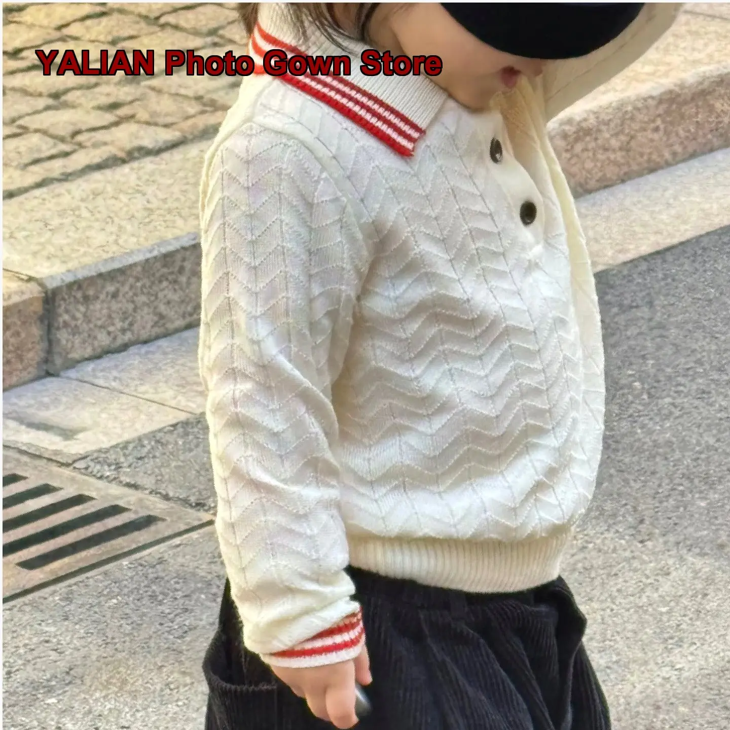 Girls Pullover Sweater Spring Thin Letter Print Solid Color Long Sleeves Soft Top