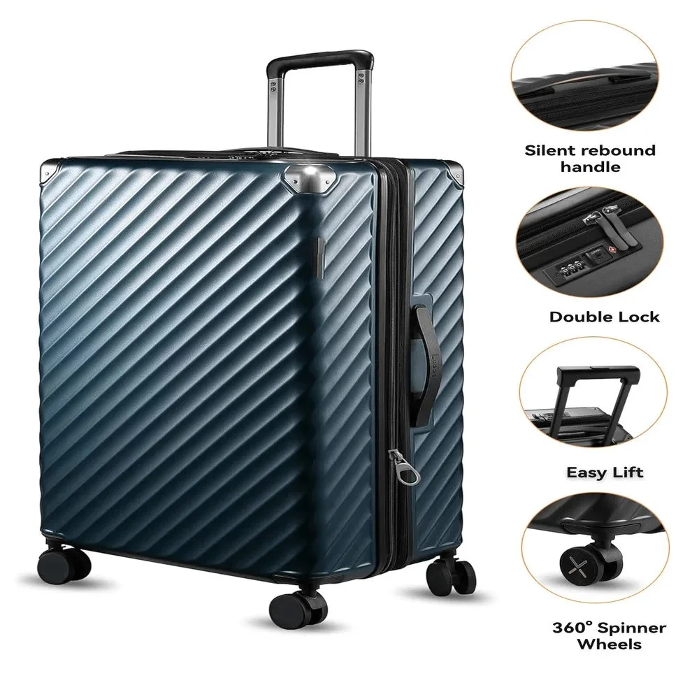 1 قطعة 28 بوصة منقوشة حقيبة كبيرة مع عجلات عالمية البولي كربونات توسيع قشرة صلبة الأمتعة للسفر #1