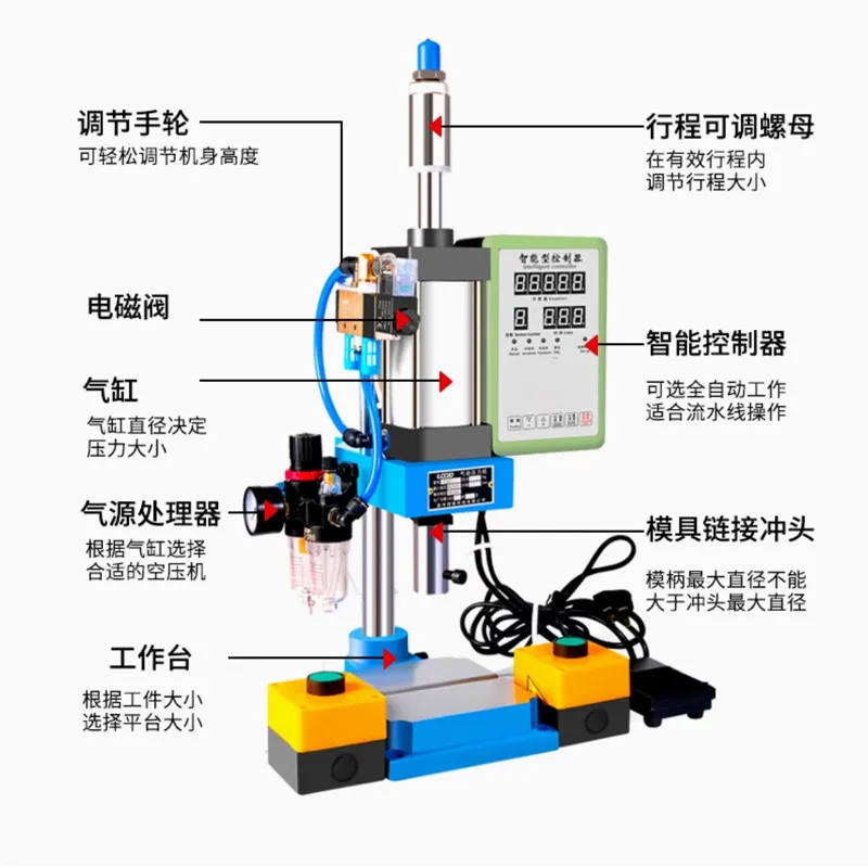 Single column small press Pneumatic punch press The stroke is adjustable