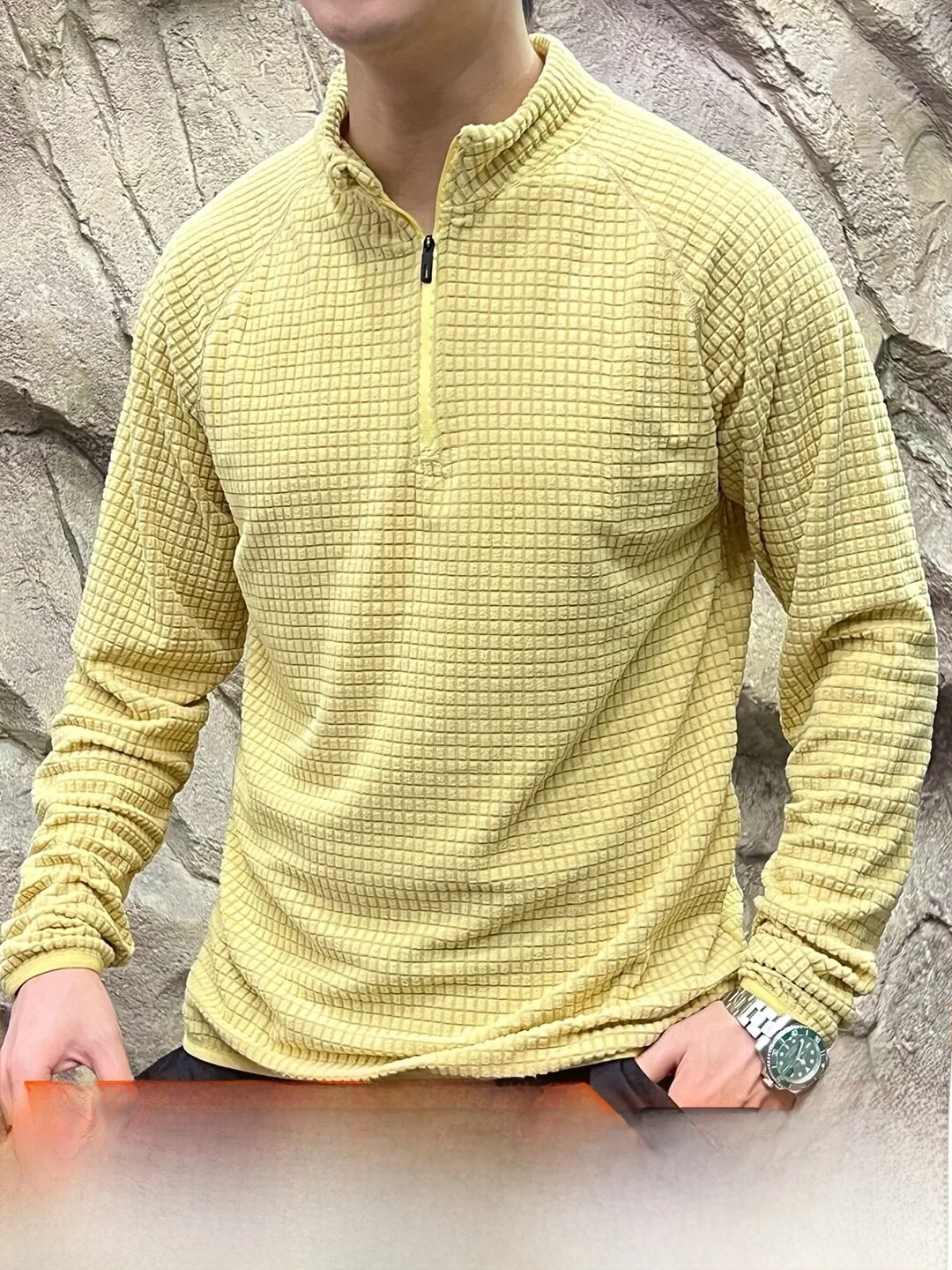Outdoor Men's Long Sleeve Fleece-lined T-shirt Quick-drying Breathable Base Layer Block Velvet Autumn Heavyweight Push