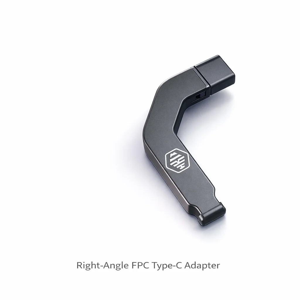 Type-C Right Angle Adapter FPC, 60W PD Fast Charging, 10Gbps Data Transfer, Audio Supported, Model H3