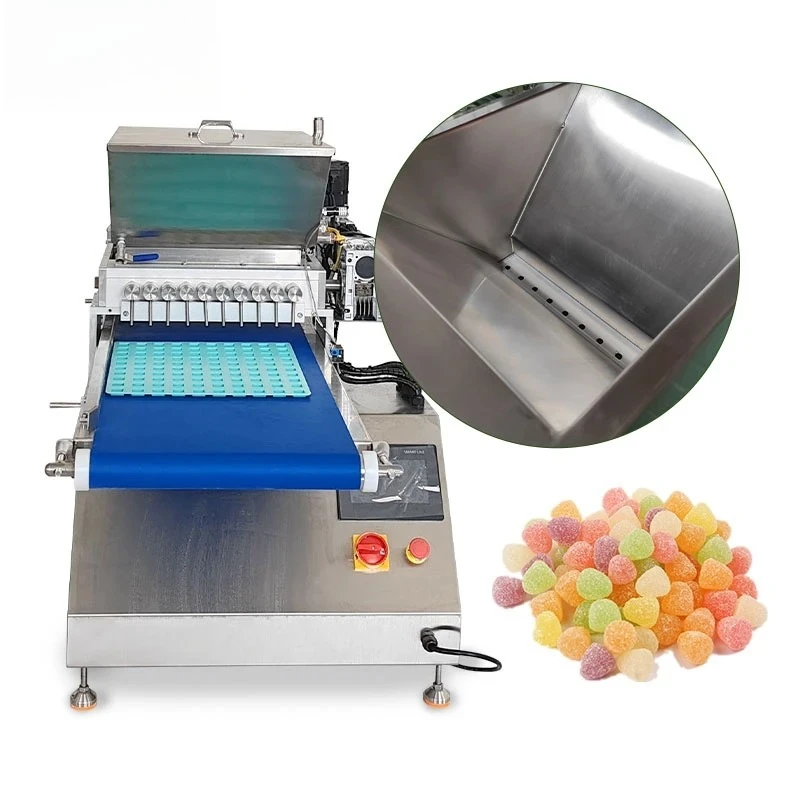 New Small Scale Automatic 10 Multi Head Gummy Candy Depositor 25L Hopper Stainless Steel Chocolate Jelly Depositing Equipment