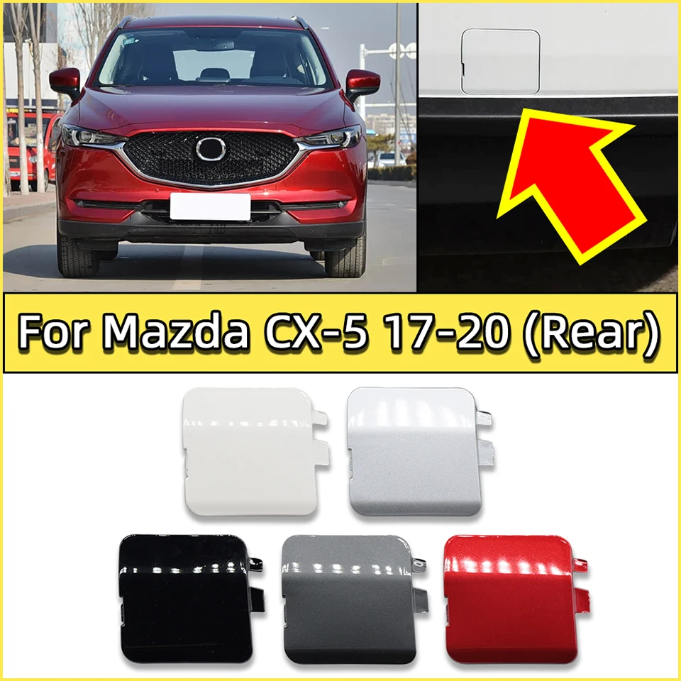 Rear Bumper Tow Hook Hauling Cover Cap For Mazda CX5 CX-5 2017 2018 2019 2020 Towing Hook Eye Trailer Lid Red Silver White Blue