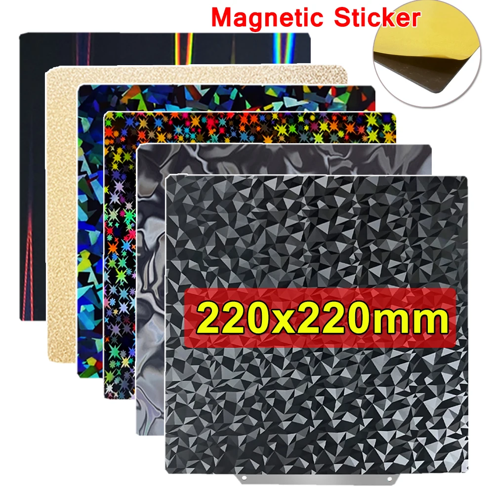 Double Sided Magnetic Heated Bed 220x220mm Build Plate H1H PEI Sheet PEO PET Plate for Anycubic Mega Pro Anet A8 Duplicator I3