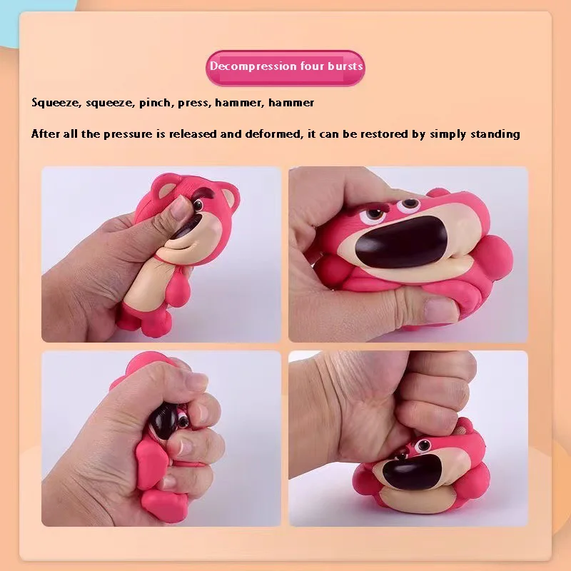 Disney Decompression Toys Stitch Lotso Model Soft Slow Rebounding Decompression Toys for Kids Birthday Healing Toy Gift Genuin