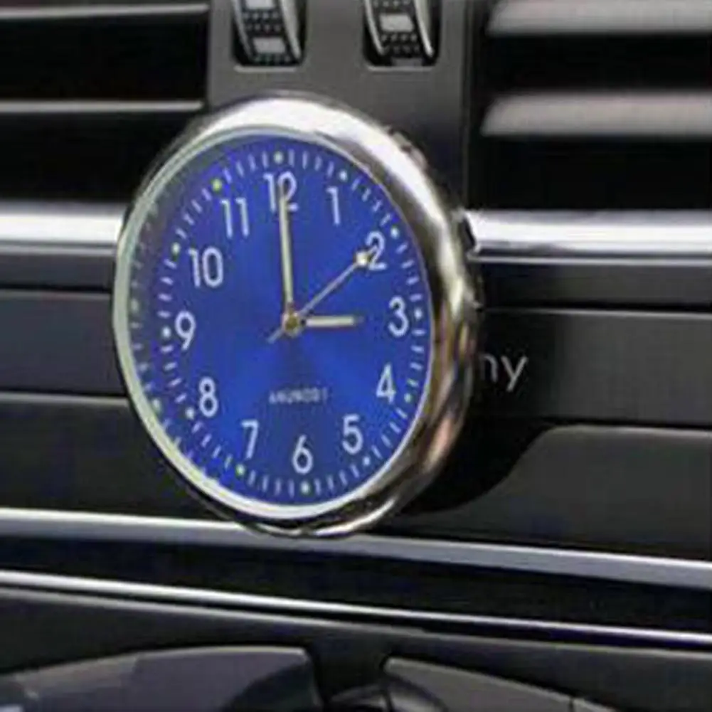 Universal Round Car Clock Stick-On Electronic Watch Dashboard Noctilucent Decoration For Cars Car Accessories