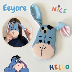 3D Disney Cartoon Pooh Eeyore Soft Silicone Skin Back Cover For iPhone 11 12 13 14 15 Pro Max Plus Phone Cases Coque Funda Gifts